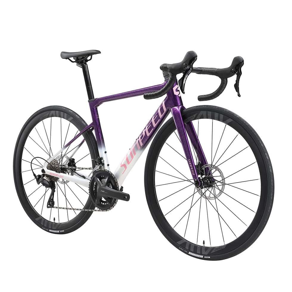 Bicicleta de Ruta Sunpeed Invincible Talla S Morado Blanco